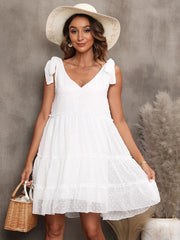 Lace Up Polyester Beach Dress
