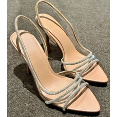 Crystal Sandals Elegant Transparent High Heel