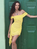Elegant Irregular Off-shoulder Strapless Draped Ruched Bodycon Mini Dress