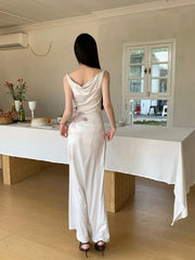 Elegant Retro Printed High-End Custom Stretch Fabric With Split Flower Watercolor Dress
