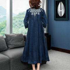 Embroidery Single Breasted Trench Half Sleeve