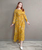 Casual Full Sleeve Floral Printed O-neck Bohe Beach Party Long Dress
