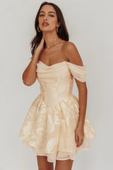 Lusting Off Shoulder Mini Dress Cream