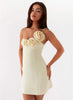 Elegant Backless Solid Off-shoulder Backless A-line Club Mini Dress