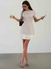 Elegant Retro Short Sleeve Polka Dot Beach Style Polka Dot Mini Dress