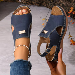 Women's Comfortable Boho Sandals with Gold Accent