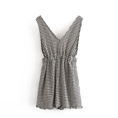 Casual Elastic Waist Buttons Pocket Mini Dress