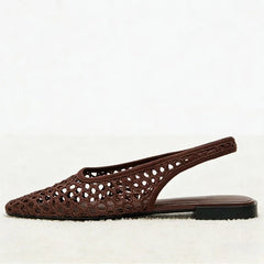 Mesh Weave Cutout Flat Sandals Light Comfortable Slingback Flats Shoe Designer Luxury Beach Sandals Breathable