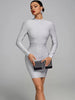 Elegant O-Neck Zipper Evening Birthday Club Bandage Party Bodycon Dress
