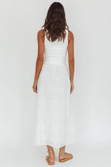 Dalayla Sleeveless Eyelet Maxi Dress White