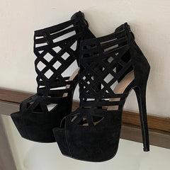 Design Hollow Out Platform Sandals Stiletto High Heel