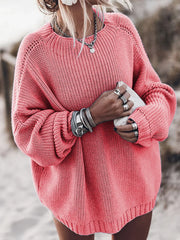 Women's cozy oversized knitted sweater for casual comfort