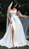 Elegant Strapless With Pocket A Line Wedding Corset Formal Evening Prom Maxi Dress