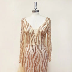 Elegant Beads Sequin Evening Night Mermaid Dress