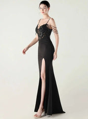 Luxury Elegant Backless Sleeveless  Erotic Vestidos Split Prom Party long Dresses
