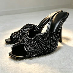 Luxury String Bead Detail Heel