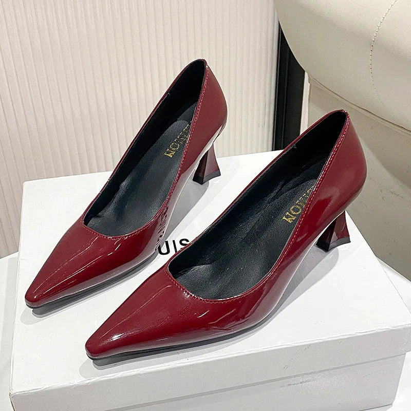 Leopard Ladies Slip on High Heel