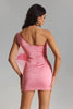 Flower Big 3D Rose Floral One Shoulder Mini Dress