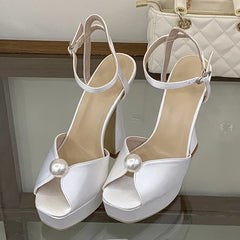 Luxury Satin Pearl Detail Heel