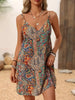 Bohemia Spaghetti Strap V-neck High Waist A-line Halter Mini Dress