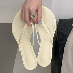 Shallow Clip Toe Slippers Thin Low Heel
