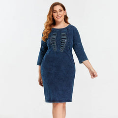 Sequined Glitter Stitching Sleeved Dress