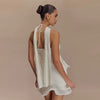 Hanging Neck Backless Lace-up Sleeveless Party Evening Robe Casual Dress