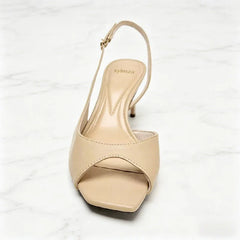 Nude Soft Leather Pu Heel