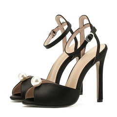 Luxury Satins Pumps Cozy Peep Toe 11CM Thin Heel