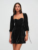 Elegant Sheath Long Sleeved Velvet Hollow Out Backless Mini Dress