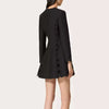 Patchwork Bowknot V Neck Long Sleeve High Waist Slimming Solid Mini Dress