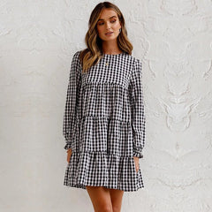 Casual Long Sleeve O-neck Dress