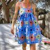 Casual Geometric Print A-Line Patchwork Sleeveless Mini Dress
