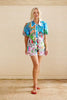 Casual Pullover Turn-down Collar Loose Waist Printed 2 Piece Set