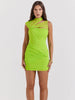 Elegant Mesh Hollow Out Double Layer Sleeveless Bodycon Mini Dress