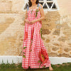 Casual Floral Print Square Collar Print Loose Floor-Length Maxi Dress