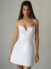 Strapless V Neck Sleeveless Casual Party Dress
