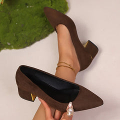 Designer Sapatos Femininas Cute Sweet Black Comfort Spring Square Heel