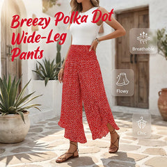 Women's Flowy Pants With A High Waist And Wide Legs
