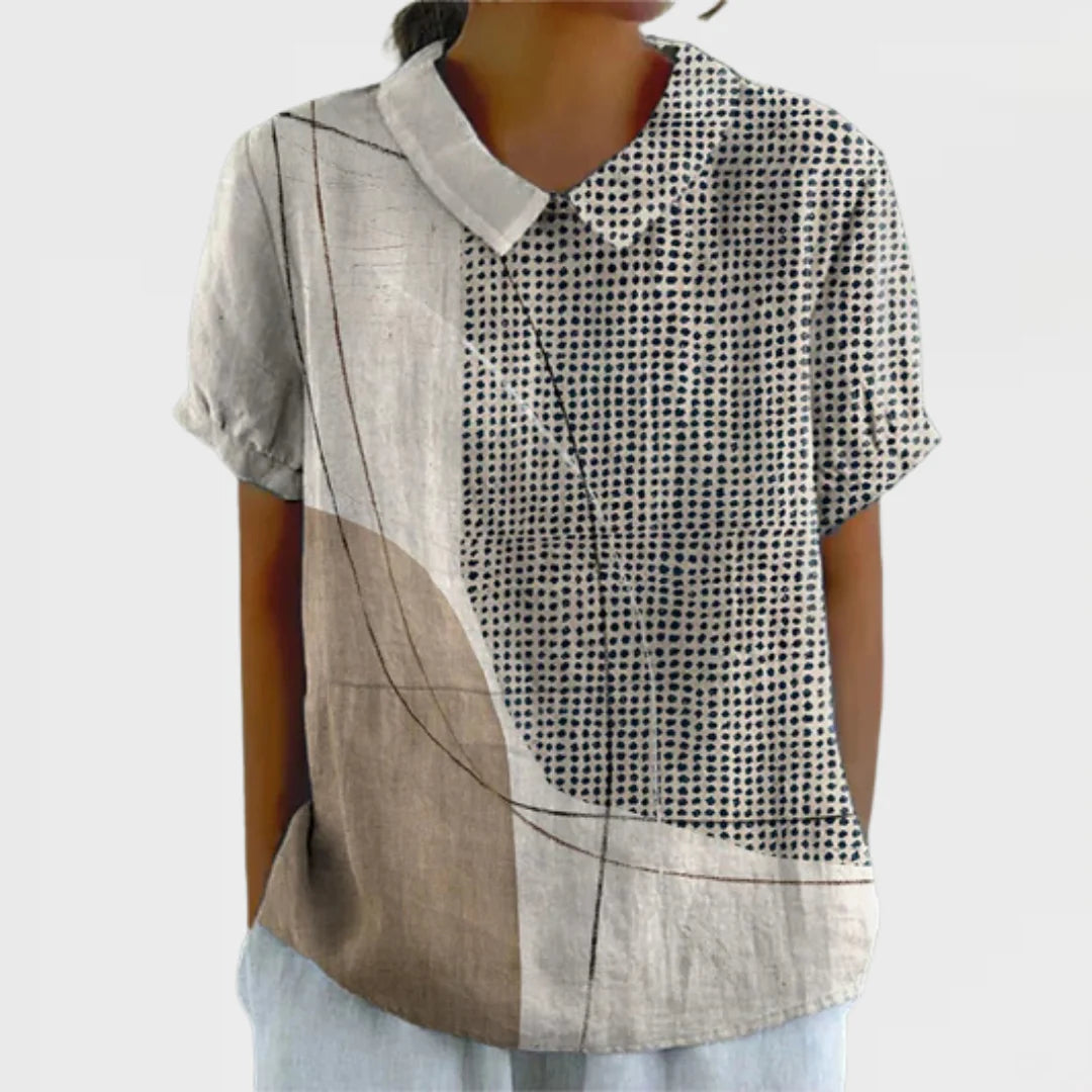 Women's Shirt with Abstract Dots and Lines