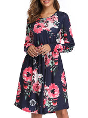 Printed Long Sleeve T Shirt Dress