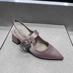Elegant Satin Chunky Heel