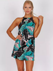 Casual Printed Polyester Shift Slip Sleeveless Mini Dress