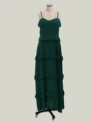 Straps Neck Sleeveless Polyester Floor Length Maxi Dresses