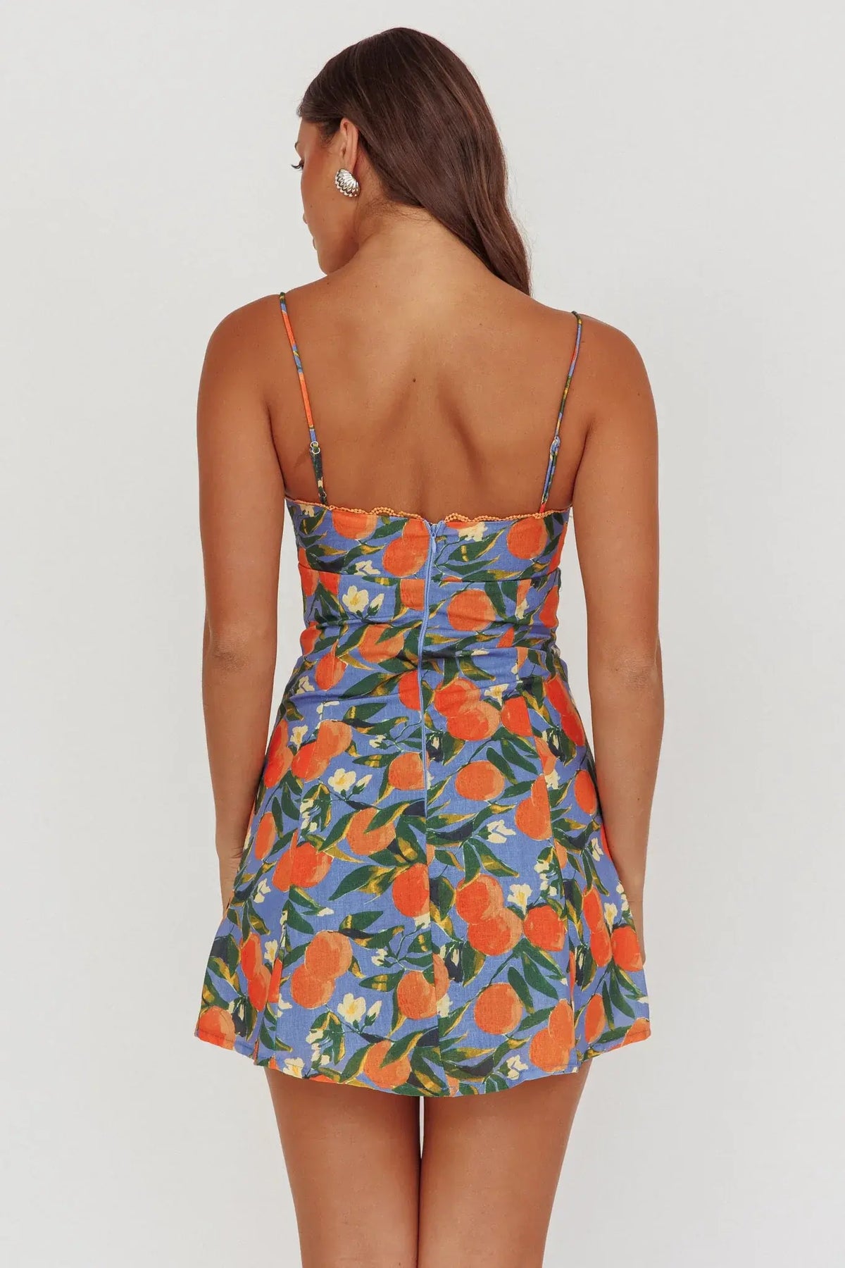 Chamberlain Scallop Trim Mini Dress Citrus Orange