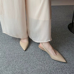 Patent Leather Pointed Toe Pumps Elegant Low Heel