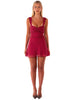 Casual Halter Lace-up Skinny Slim Fit Square Collar Mini Dress