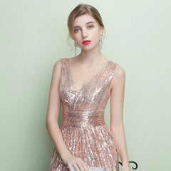 Evening Dresses Mermaid Formal Dress V Neck Sleeveless Ruched Waist Party Dress With Train