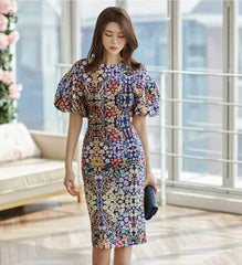 Casual Cropped Top Blouses And High Waist Sheath Pencil Bodycon Skirts Two Pieces Set