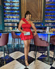 Ruffle Design One Shoulder Sleevleess Backless Ruched Party Club Bodycon Mini Dress
